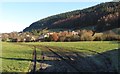 View north-eastwards across the floor of the Ghann Valley to dwellings on the Drumreagh Road