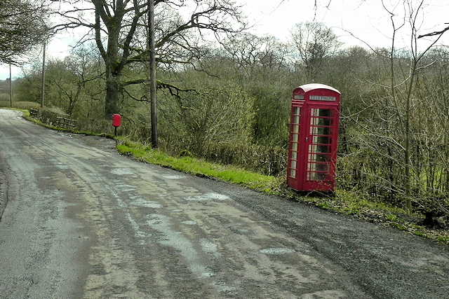 Red Phone and Post Boxes on the Road near Henfryn