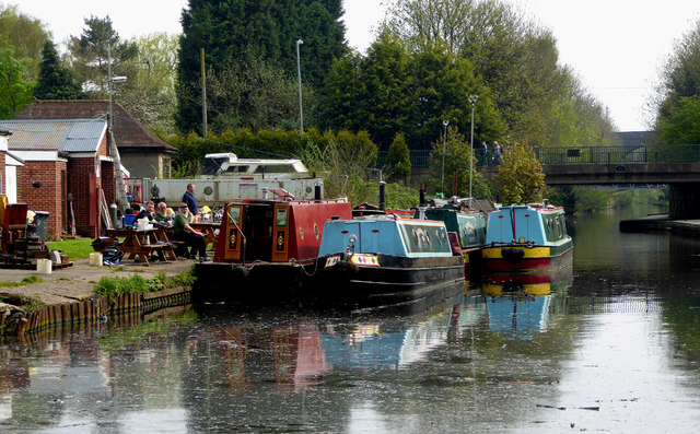 Moored narrowboats near Oxley, Wolverhampton