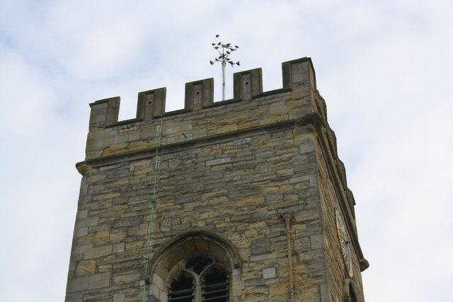 Vane at top of the tower of St Mary and St Giles Church