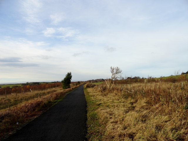 View west along the railway path