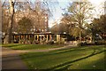TQ3082 : Cafe, Russell Square by Jim Osley