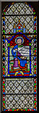 SK8572 : Damaged stained glass window, St Helen's church, Thorney by Julian P Guffogg