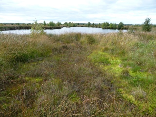 Larger pool created by peat extraction, Whixall Moss