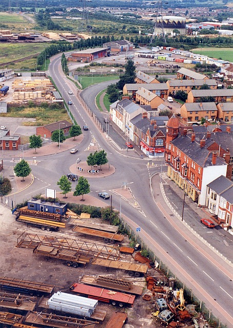 The view to the south-west from Newport Transporter Bridge in 1996