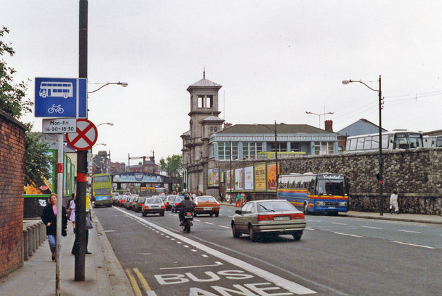 Dublin Amiens Street, northward past Connolly station, 1993