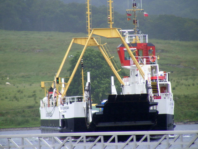 Bute ferry arriving at Colintraive