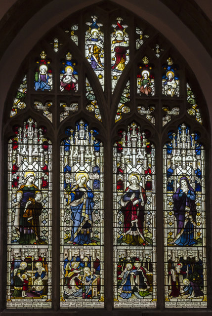 Stained glass window, St John the Baptist church, Peterborough