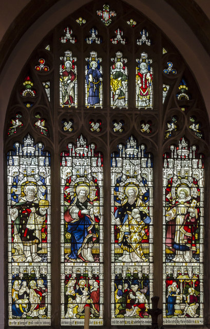 Stained glass window, St John the Baptist church, Peterborough