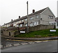 Two bilingual name signs on a Trevethin corner