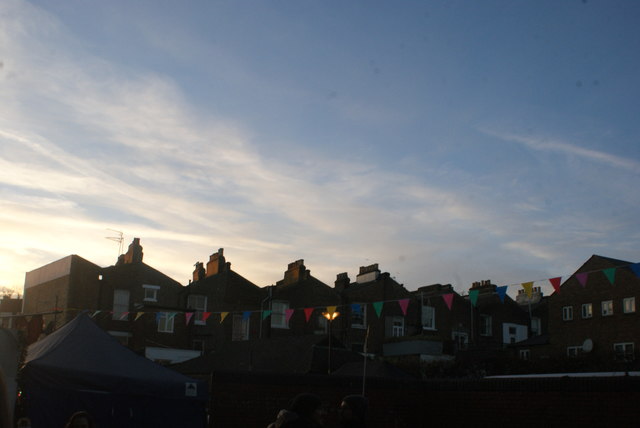 View of the rear of houses on Portobello Road from Acklam Road