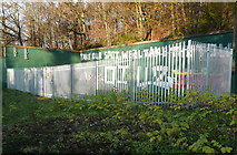 SE0922 : New fencing at the graffiti art site, Salterhebble, Halifax by Humphrey Bolton