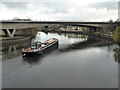 SE4824 : River Aire - traffic at Ferrybridge by Chris Allen