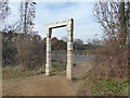 TQ4590 : Exit from Fairlop Waters Country Park by Marathon
