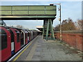 Train awaiting departure at Hainault Underground station