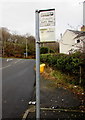 Welsh side of a bilingual bus stop sign, Cwm Nant Gwynt