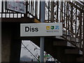 TM1279 : Diss Railway Station sign by Geographer