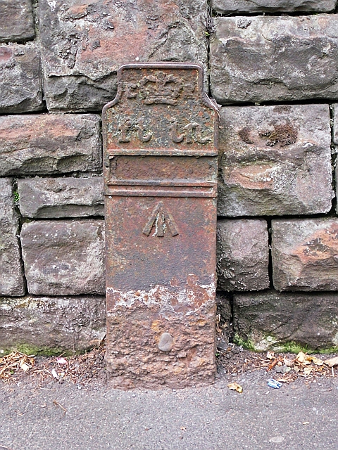 Old GPO telephone cable marker (2), close up