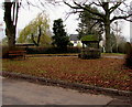 Well and bench in the centre of Tredunnock, Monmouthshire