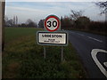 Ubbeston Village Name sign on the B1117 The Green