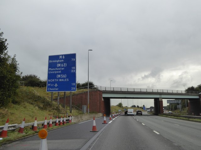 Parkside Road (A573) bridge over M6 © David Smith :: Geograph Britain ...