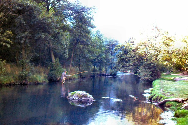 Fishing In The River Dove © Peter Jeffery cc-by-sa/2.0 :: Geograph Britain and Ireland