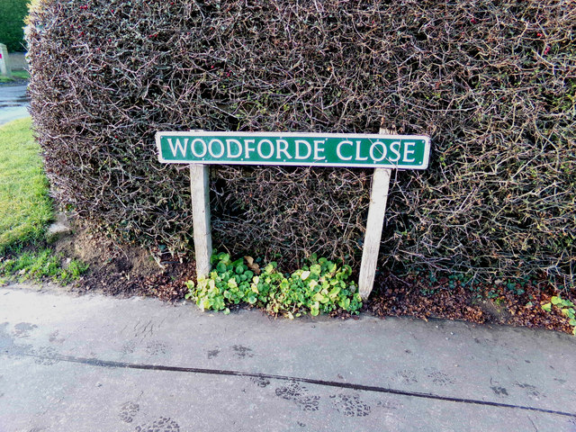 Woodforde Close sign