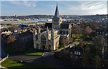 TQ7468 : Rochester Cathedral from Rochester Castle keep 1 by Michael Garlick