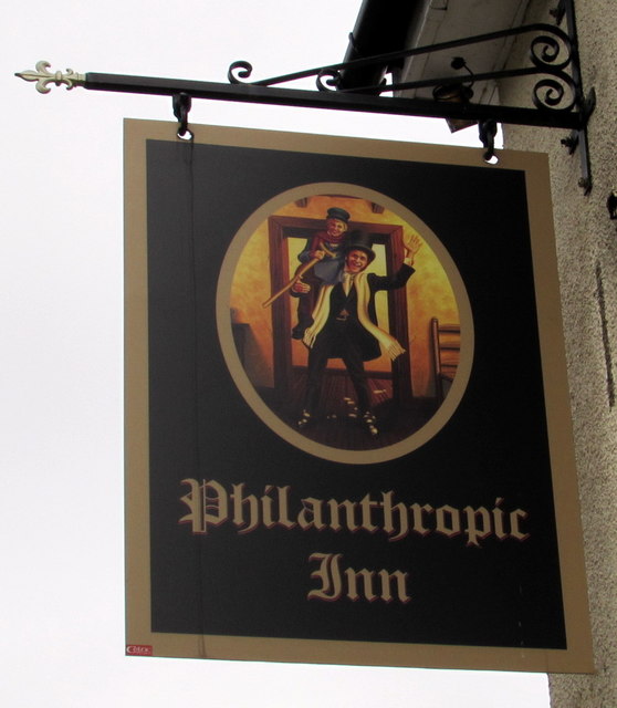 Philanthropic Inn name sign, Pontywaun