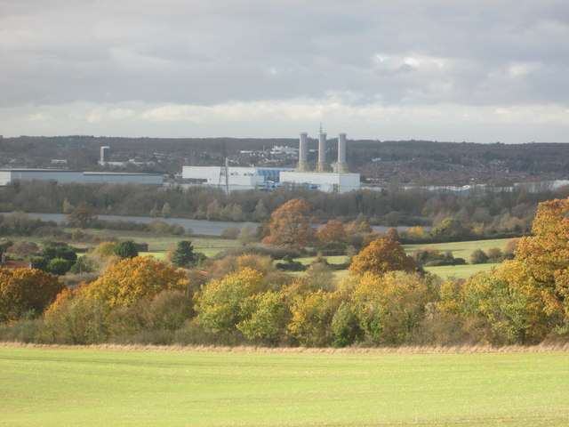 Distant view of Rye House Power Station