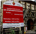 SZ0891 : Information board,  St Stephen's Church, Bournemouth by Jaggery