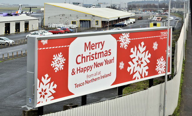 Tesco Christmas/New Year poster, Belfast (December 2016)