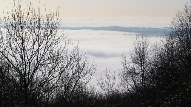 Cloud inversion above Cheddar Reservoir
