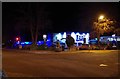 The Golden Eagle at night (Christmas 2016), 1 Black Bourton Road, Carterton, Oxon