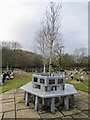 SJ8849 : Burslem Cemetery: communal seat by Jonathan Hutchins