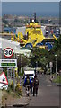 Craig Road entering Ferryden with Montrose Port beyond