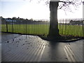 Railings and shadows, Omagh