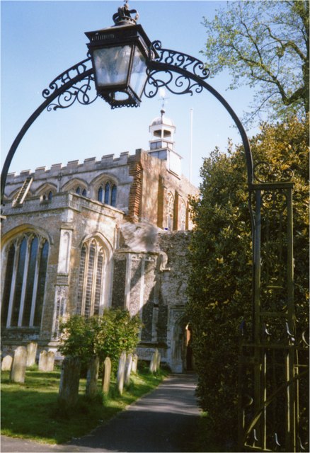 1989 Entrance to church at East Bergholt, Suffolk