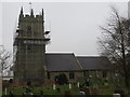 The Church of St Mary undergoing repairs to its tower in Shawbury