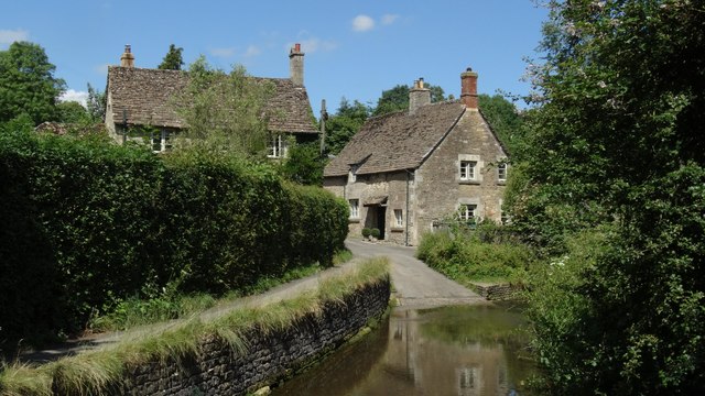 Lacock - Cottages & ford on Nethercote... © Colin Park cc-by-sa/2.0 ...