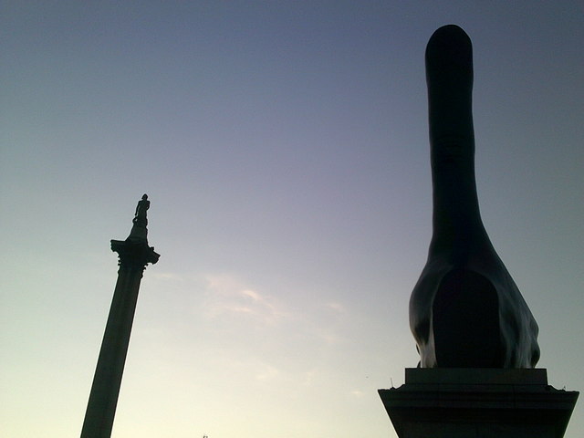 Pointing skywards  Nelsons column and Really Good