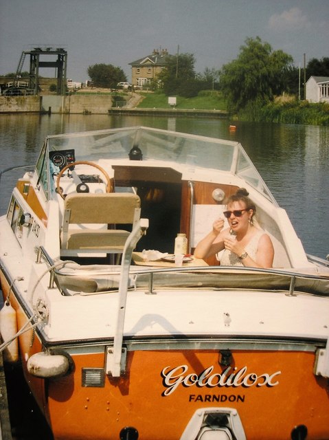 Boat at Jenyns Arms Moorings Fresh Water Side of Denver Lock Great Ouse 1993