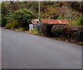 Rusty roofed roadside buildings, Cwm Nant Gwynt