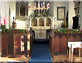 TG2312 : St Margaret's church, Old Catton - rood screen dado by Evelyn Simak