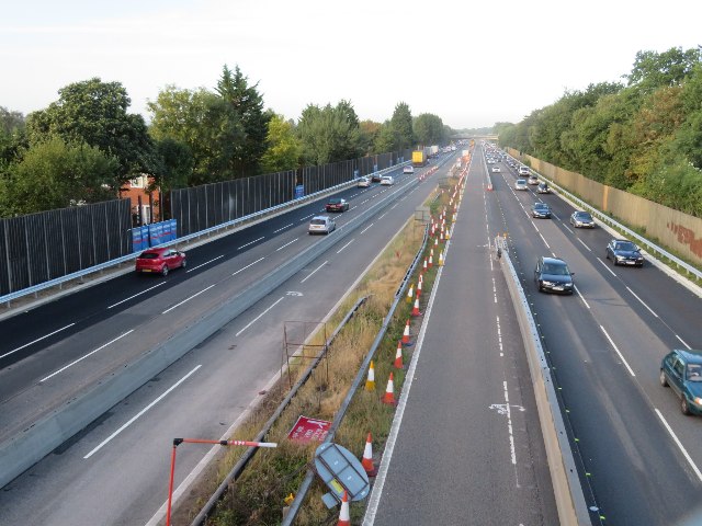 Building a 'Smart' motorway (M3) © Sandy B :: Geograph Britain and Ireland