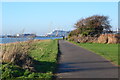 Weston Shore looking towards Southampton Eastern Docks