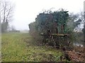 TF3902 : Overgrown former railway bridge buttress - The Nene Washes by Richard Humphrey