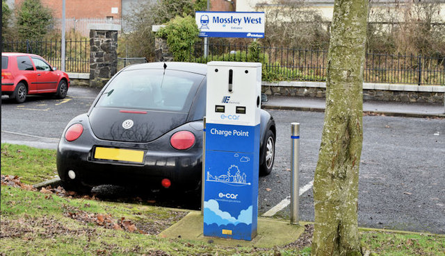 E-car charging point, Mossley, Newtownabbey (December 2016)