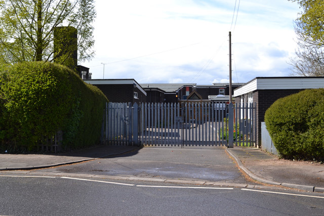 Gates to St Anne's Catholic Primary School, Chace Avenue, Willenhall, southeast Coventry