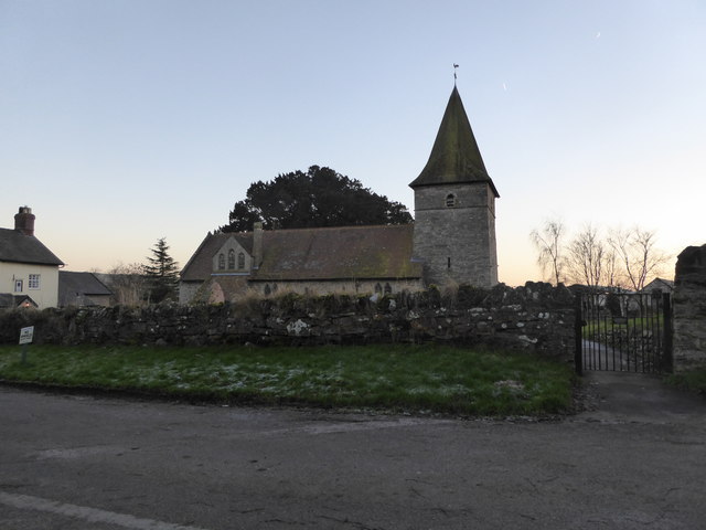 All Saints church in Norbury Shropshire in winter